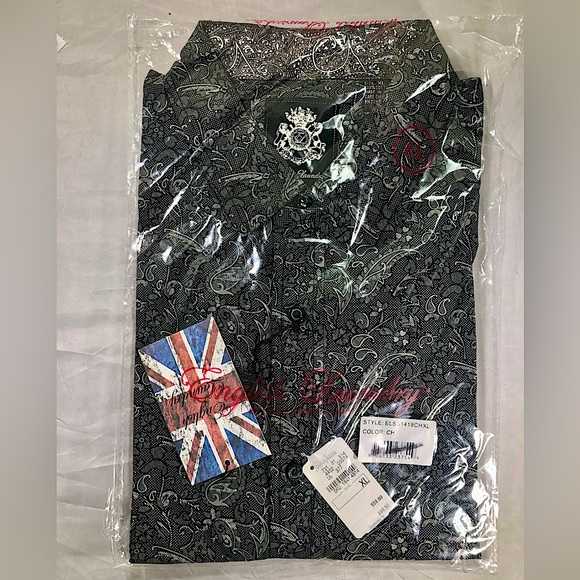 English Laundry Other - English Laundry Charcoal Paisley Woven. 100% cotton. Elegance...Pro or play. XL